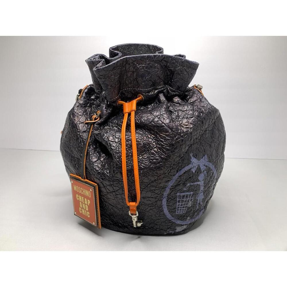 Moschino Cheap And Chic Pebble Leather Bucket Shoulder Bag P144